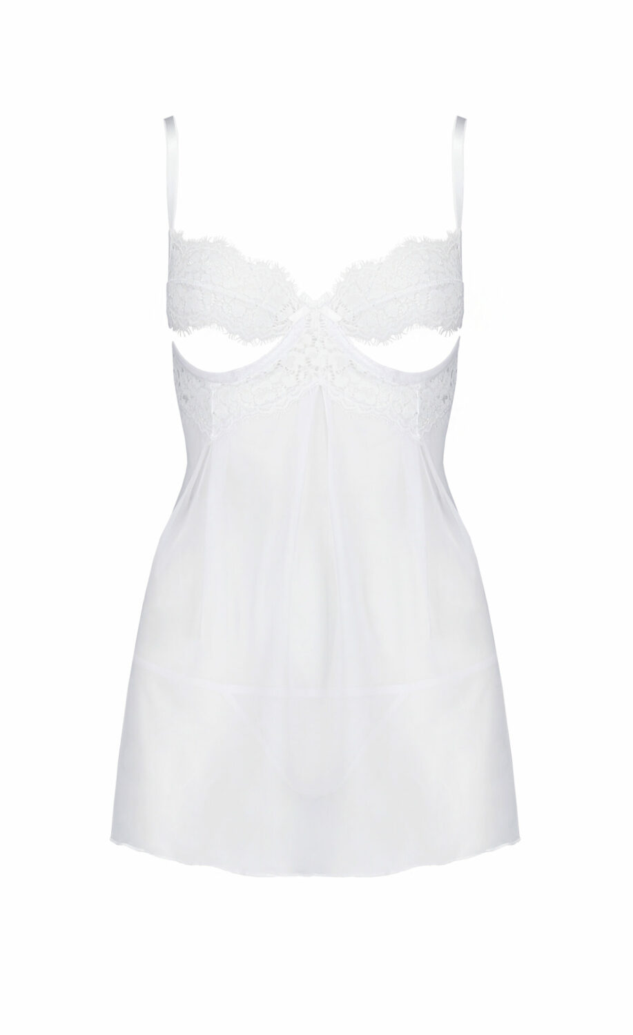 Silentia Avanua, white lace chemise with thong for women | The Nylon Bar